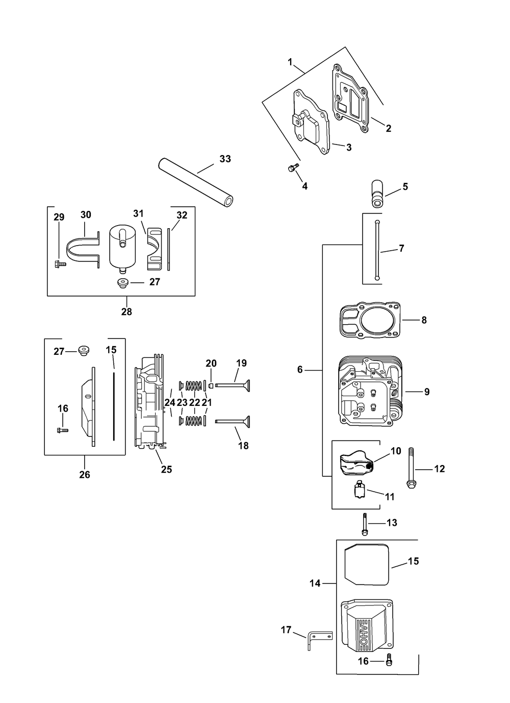 Kohler Cv680-3044 Head, Valve And Breather Diagram and Parts List for Z-FORCES48 (53BH5FJB-53BH5FJB050)(2013) Cub Cadet Lawn Tractor